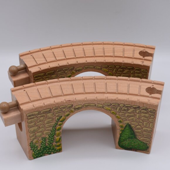 Arched Curved Viaduct Bridge Wooden Clickity Clack Thomas and Friends Trains - Picture 4 of 11